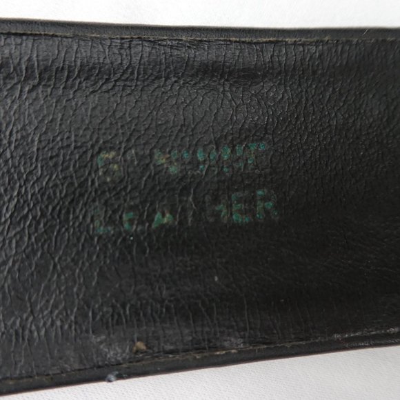 Designer Vintage 80s Wide Leather Belt Calf Hair Animal Print Earthy Wild S - Picture 7 of 8